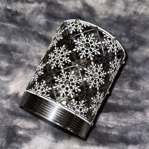 Silver Snowflake Candle Holder